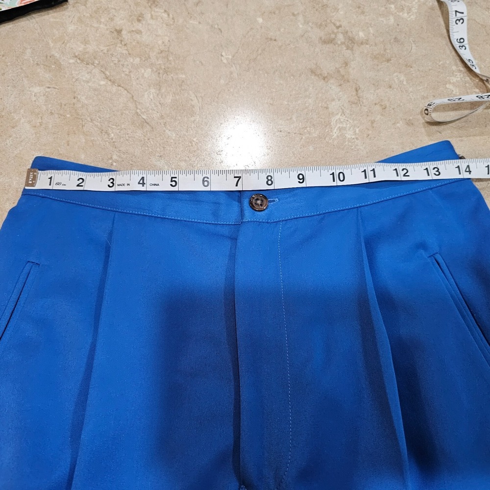 Polo Sport Ralph Lauren Pleated Trousers Womens 10 Blue Microfiber Cuffed READ - Picture 3 of 9